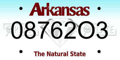 08762O3 Arkansas License Plate