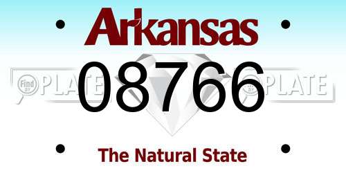 08766 Arkansas License Plate