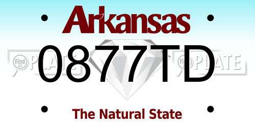 0877TD Arkansas License Plate