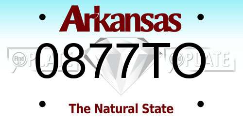 0877TO Arkansas License Plate