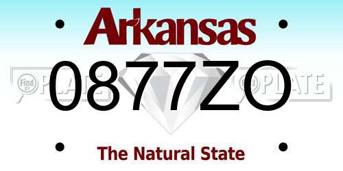 0877ZO Arkansas License Plate