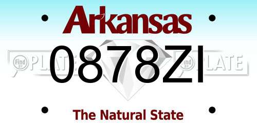 0878ZI Arkansas License Plate