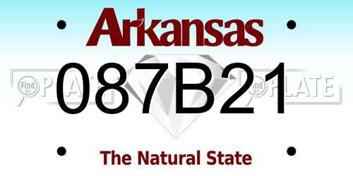 087B21 Arkansas License Plate