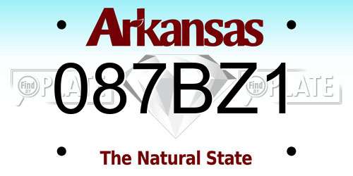 087BZ1 Arkansas License Plate