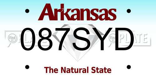 087SYD Arkansas License Plate