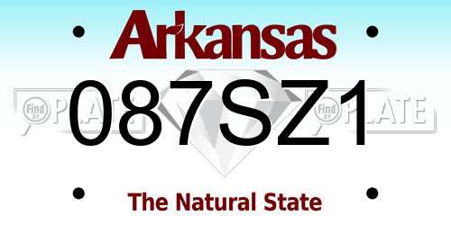 087SZ1 Arkansas License Plate