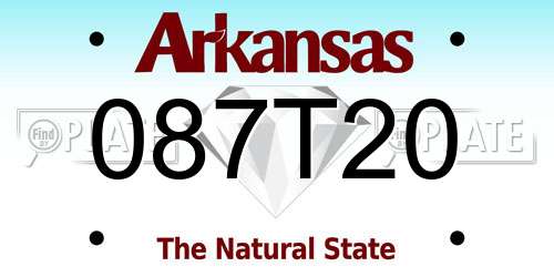 087T20 Arkansas License Plate