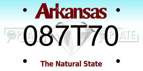 087T70 Arkansas License Plate