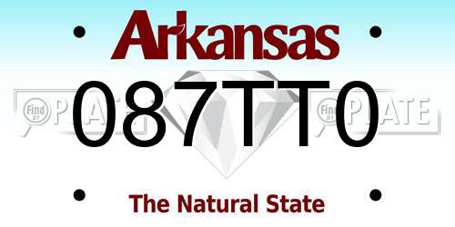 087TT0 Arkansas License Plate