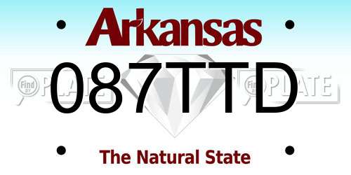 087TTD Arkansas License Plate