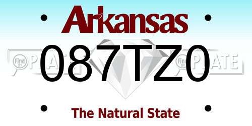 087TZ0 Arkansas License Plate