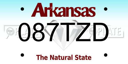 087TZD Arkansas License Plate