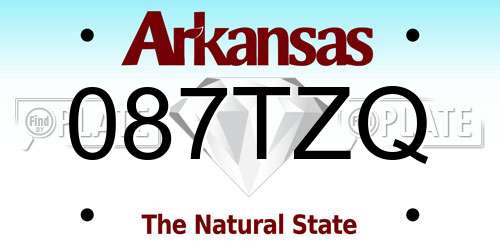 087TZQ Arkansas License Plate