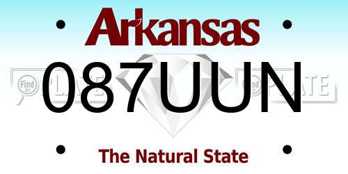 087UUN Arkansas License Plate