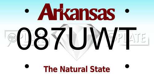 087UWT Arkansas License Plate