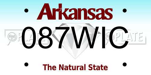 087WIC Arkansas License Plate