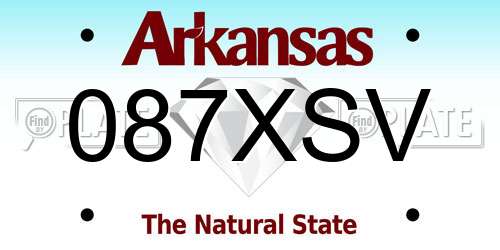 087XSV Arkansas License Plate