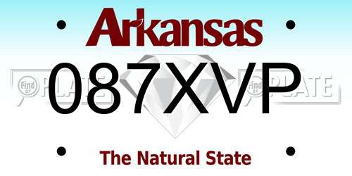 087XVP Arkansas License Plate