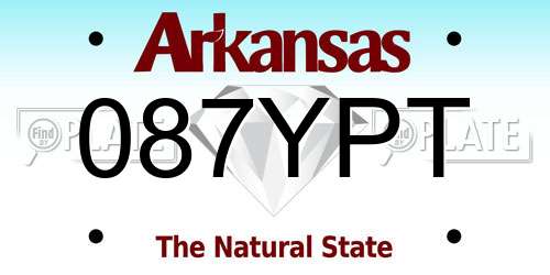 087YPT Arkansas License Plate