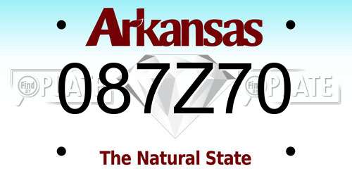 087Z70 Arkansas License Plate
