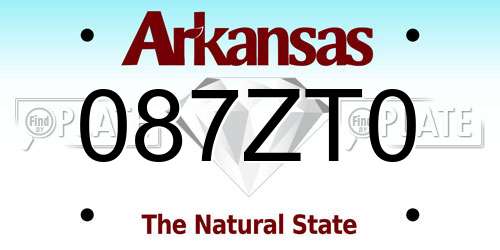 087ZT0 Arkansas License Plate