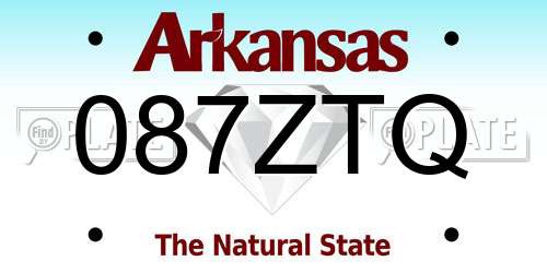 087ZTQ Arkansas License Plate