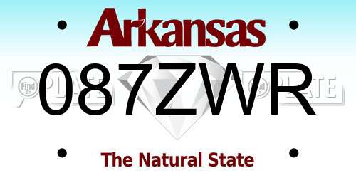 087ZWR Arkansas License Plate