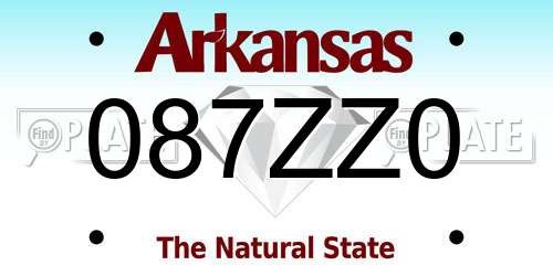087ZZ0 Arkansas License Plate