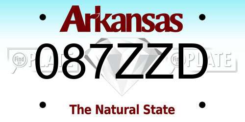 087ZZD Arkansas License Plate