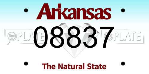 08837 Arkansas License Plate