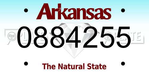 0884255 Arkansas License Plate