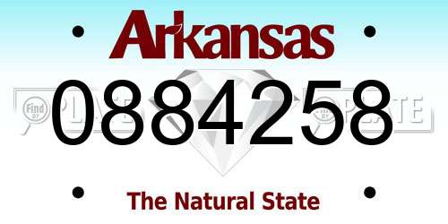 0884258 Arkansas License Plate