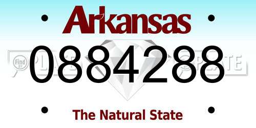 0884288 Arkansas License Plate