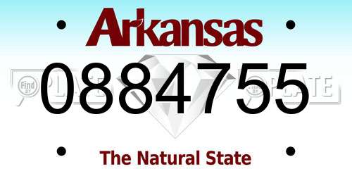 0884755 Arkansas License Plate