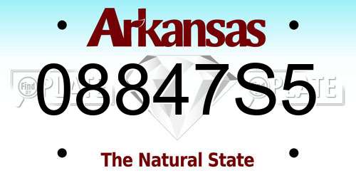 08847S5 Arkansas License Plate