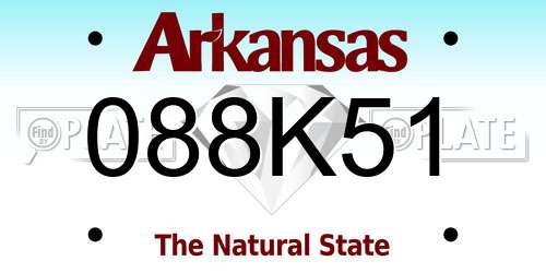 088K51 Arkansas License Plate