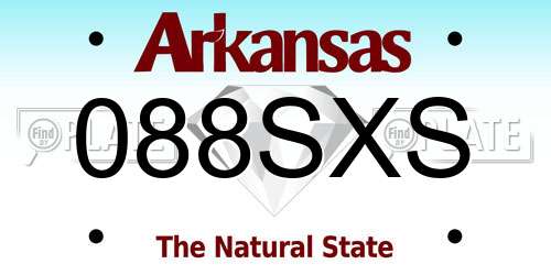 088SXS Arkansas License Plate