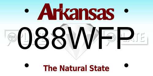 088WFP Arkansas License Plate