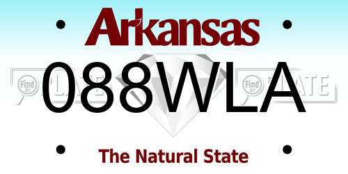 088WLA Arkansas License Plate