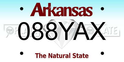 088YAX Arkansas License Plate