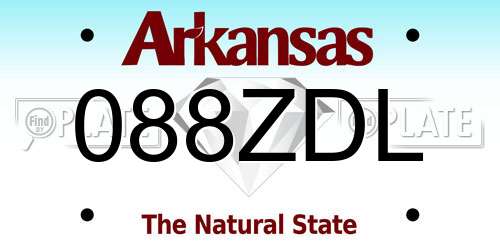 088ZDL Arkansas License Plate