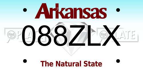 088ZLX Arkansas License Plate