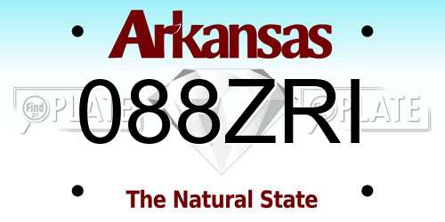 088ZRI Arkansas License Plate