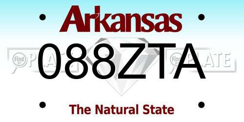 088ZTA Arkansas License Plate
