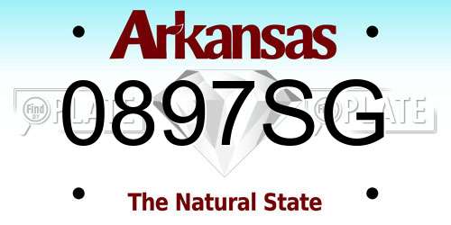 0897SG Arkansas License Plate