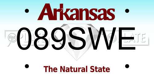 089SWE Arkansas License Plate