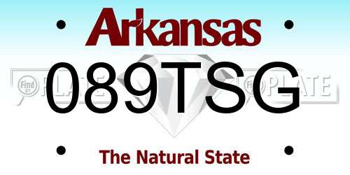 089TSG Arkansas License Plate