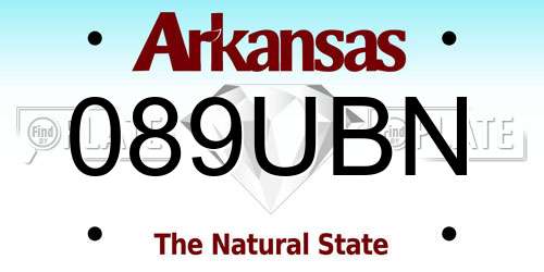 089UBN Arkansas License Plate