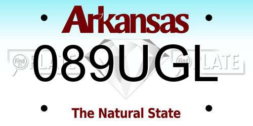 089UGL Arkansas License Plate