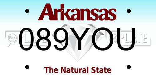 089YOU Arkansas License Plate